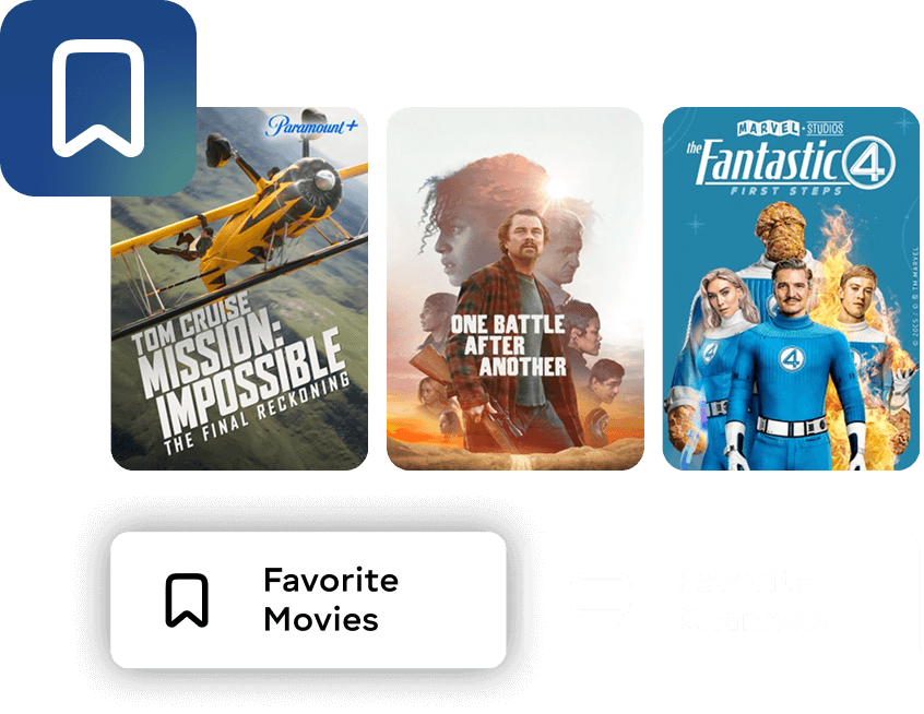 Selected movies and TV channels