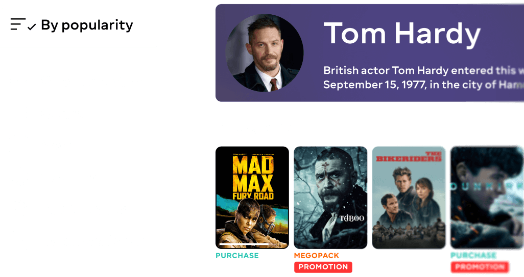 Movie and TV series filter