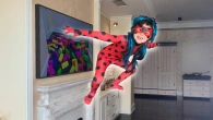 Super hero Mania Ladybug emerged from the TV