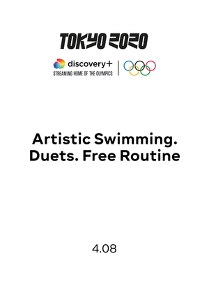 Artistic Swimming. Duets. Free Routine