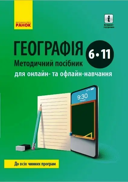 Обкладинка "Географія. Методичний посібник 6-11 класи"