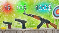 ПИСТОЛЕТ НА ПУЛЬКАХ ЗА 1$ VS 10$ VS 100$!