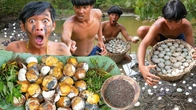 Ultimate Rainforest Survival: Cooking & Eating Delicious Steam Eggs in the Wild! | Primitive Boy