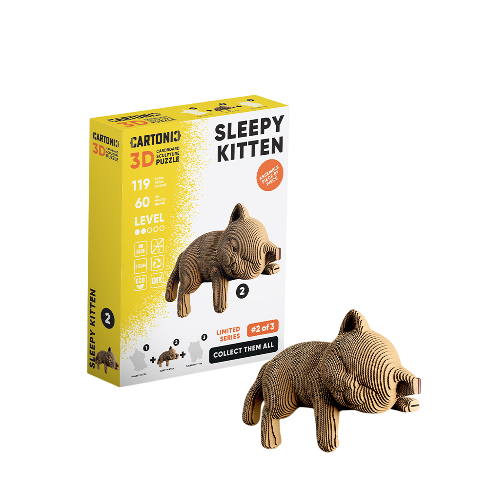 Картонний конструктор "Cartonic 3D Puzzle SLEEPY KITTEN"