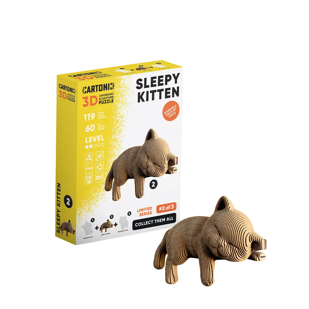 Картонний конструктор «Cartonic 3D Puzzle SLEEPY KITTEN»