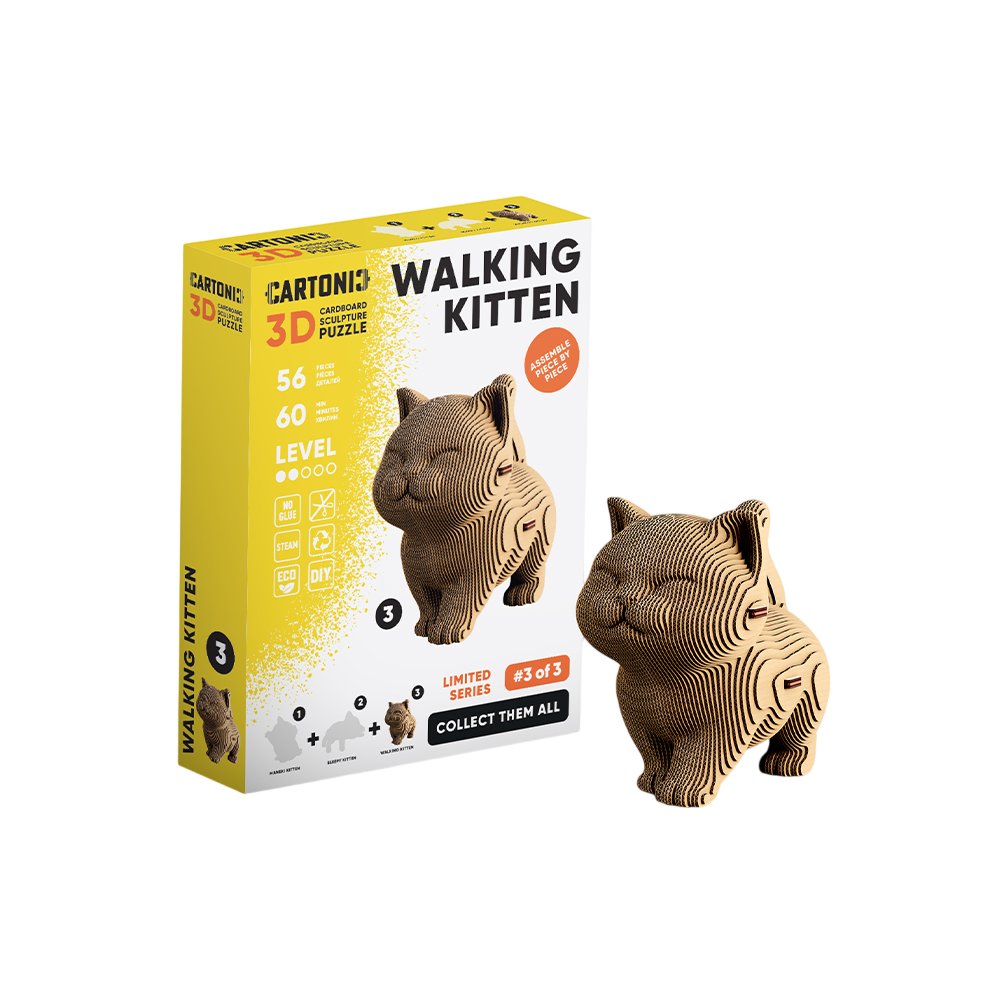 Картонний конструктор "Cartonic 3D Puzzle WALKING KITTEN"