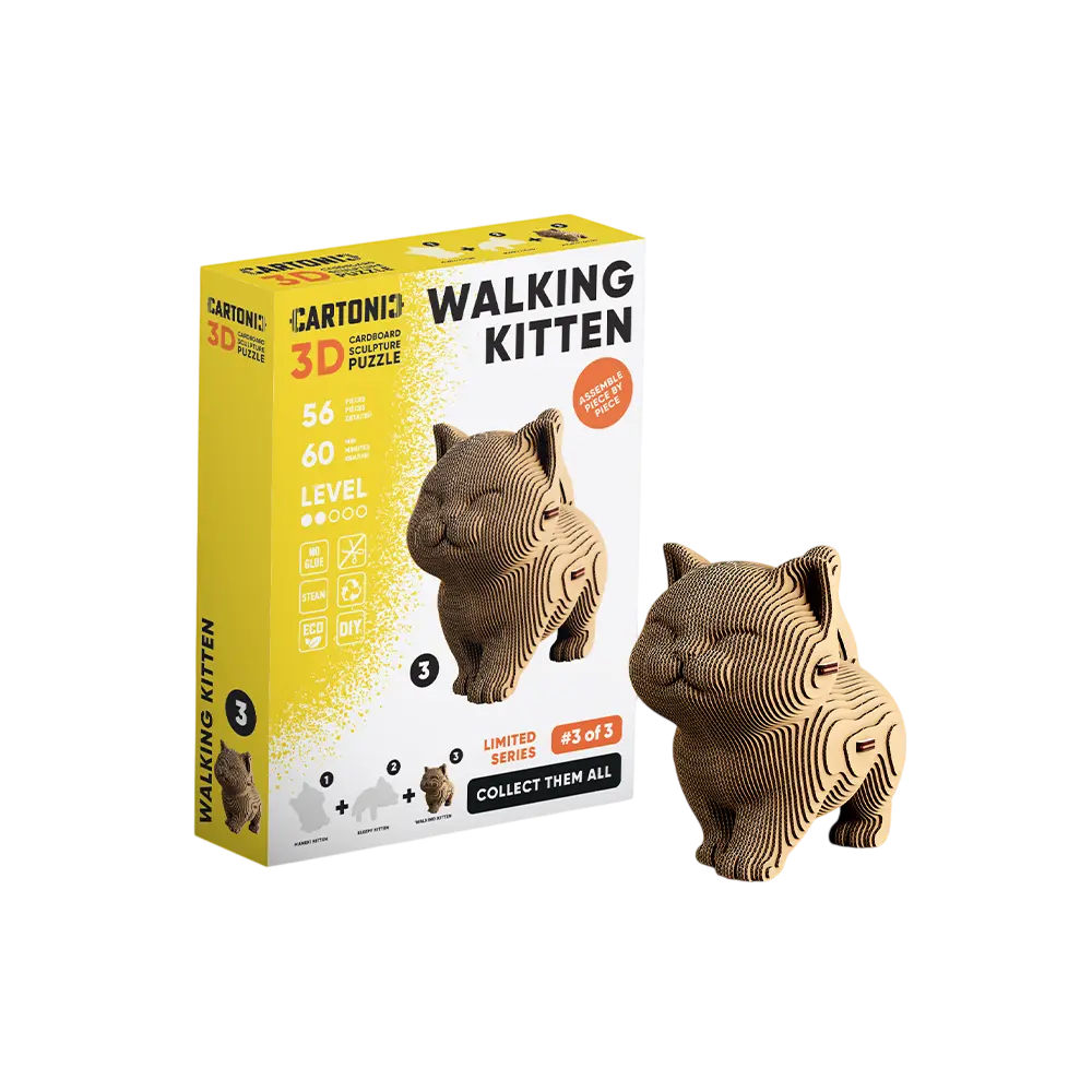 Обкладинка "Картонний конструктор «Cartonic 3D Puzzle WALKING KITTEN»"