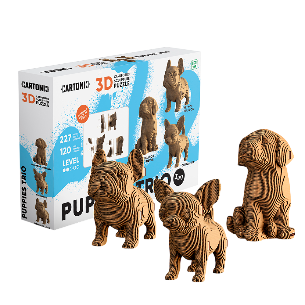 Картонний конструктор "Cartonic 3D Puzzle PUPPIES TRIO"