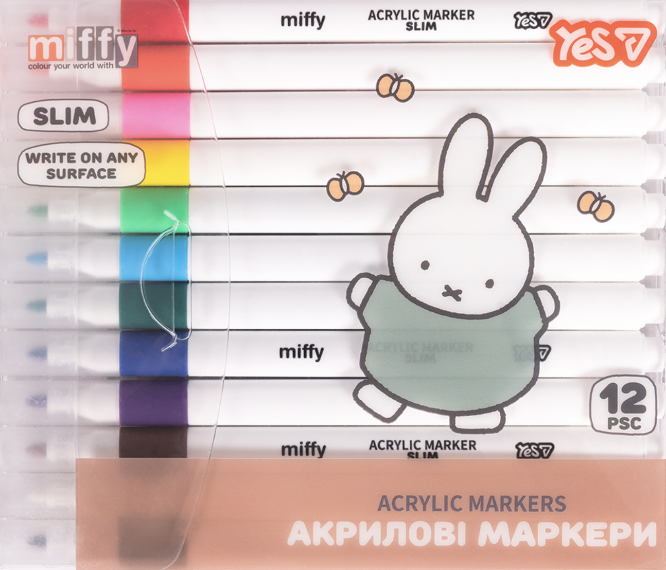 Маркери акрилові Yes Miffy 12 кольорів