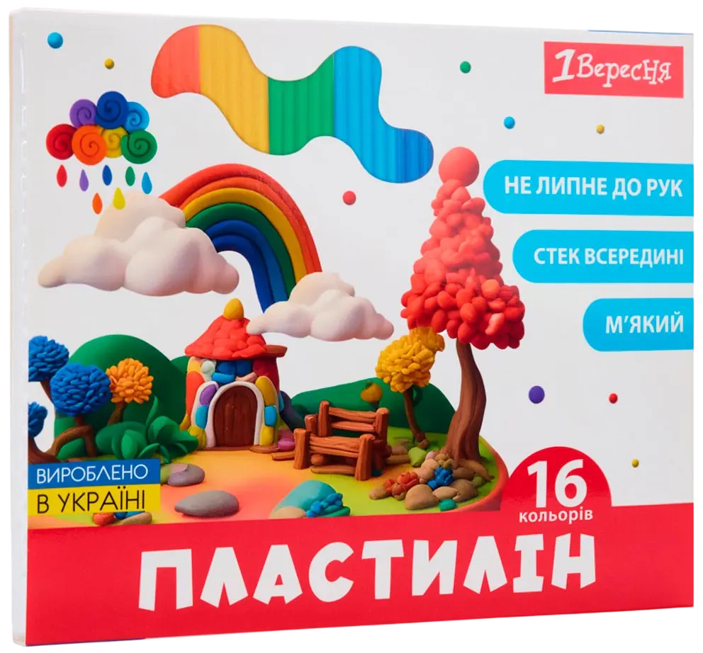 Пластилін 1Вересня 16 кольорів