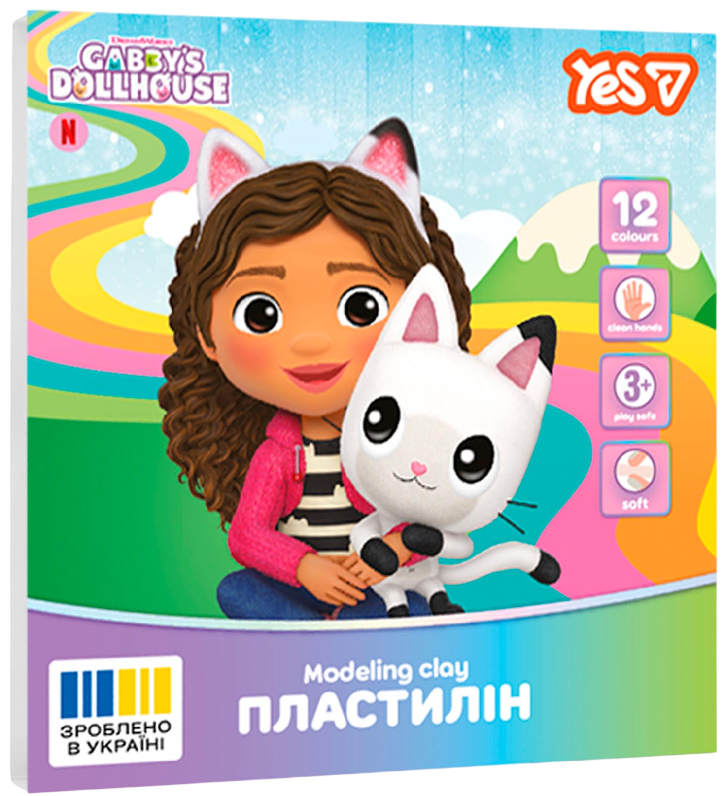 Пластилін YES 12 кольорів Gabby Dollhouse