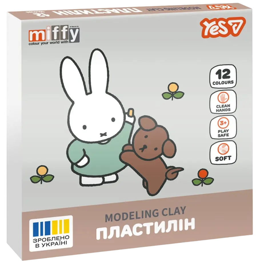 Обкладника "Пластилін Yes 12 кольорів Miffy" Обкладинка "Пластилін Yes 12 кольорів Miffy"