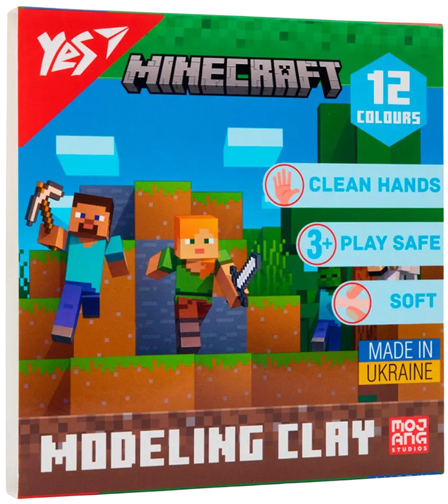 Пластилін Yes 12 кольорів Minecraft