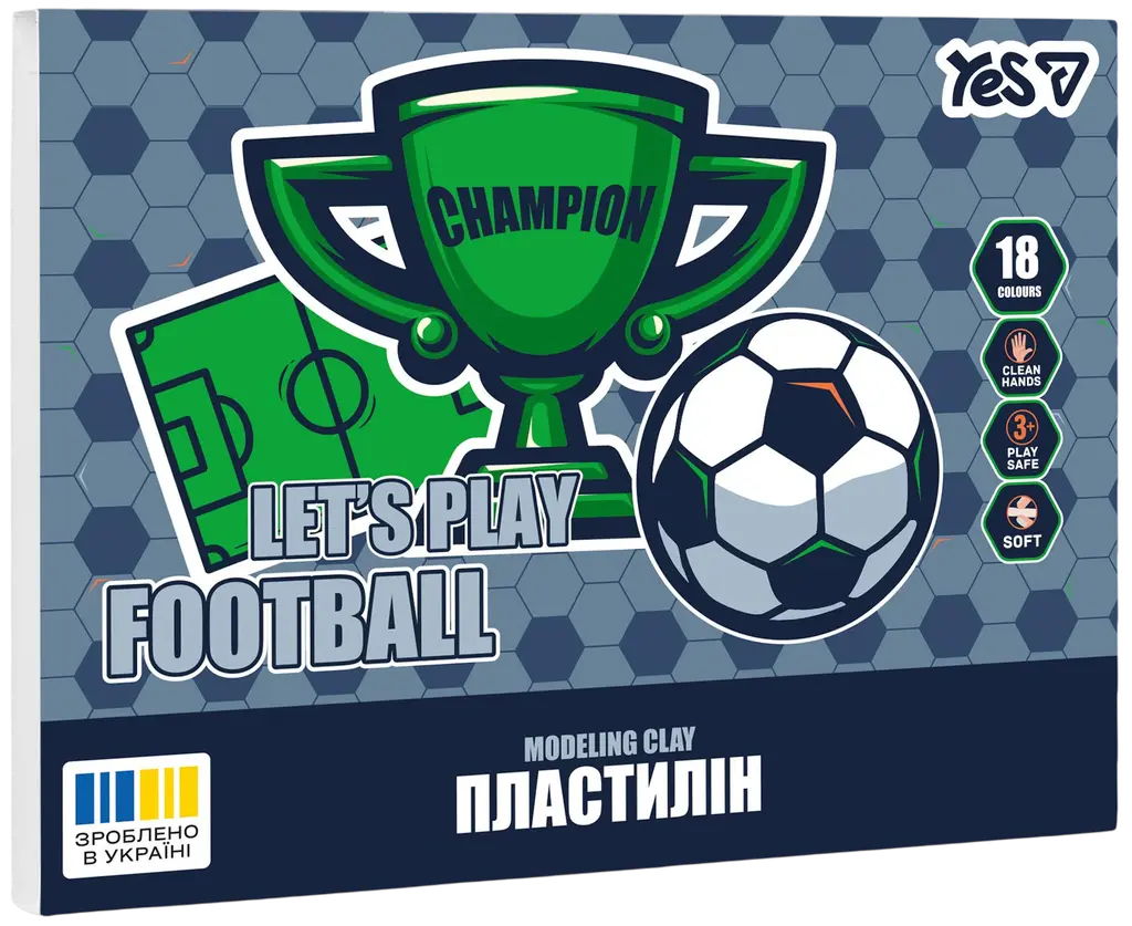 Обкладинка "Пластилін Yes 18 кольорів Football"