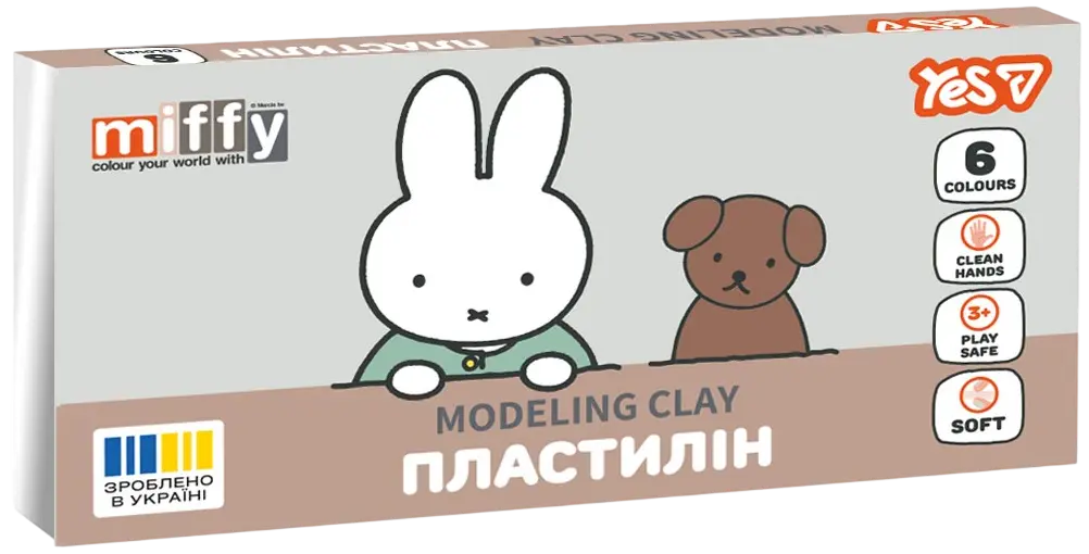 Обкладинка "Пластилін Yes 6 кольорів Miffy"