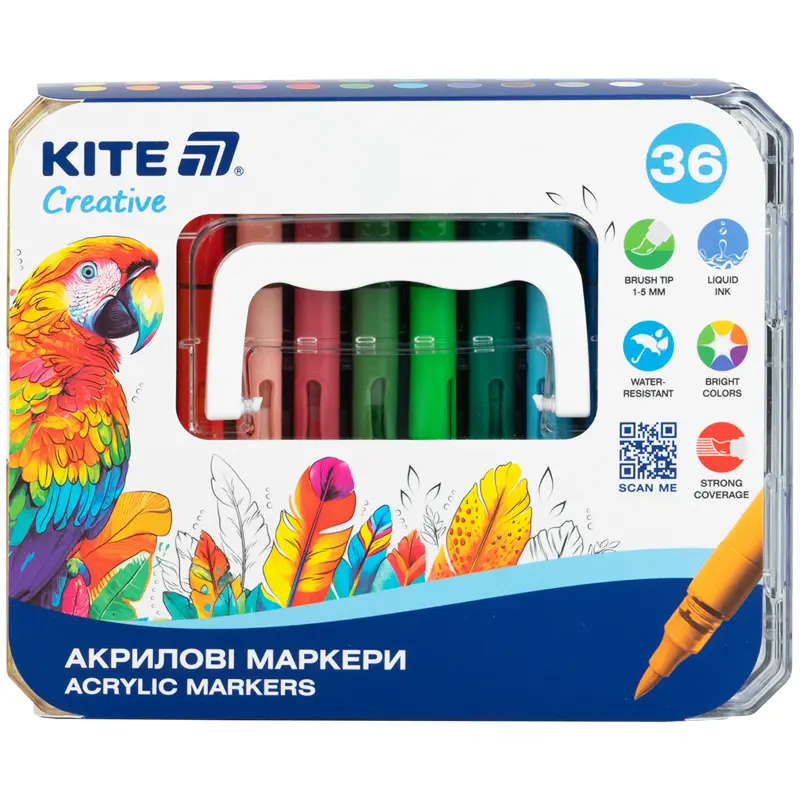 Маркери акрилові з рідкими чорнилами Kite Creative...