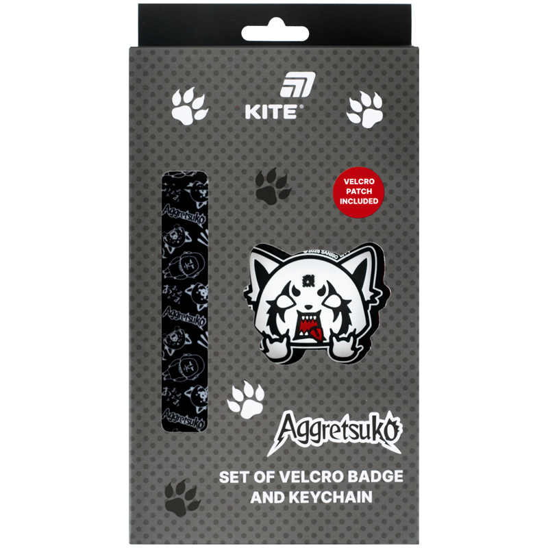 Набір бейдж на липучці та підвіска Kite Aggretsuko...
