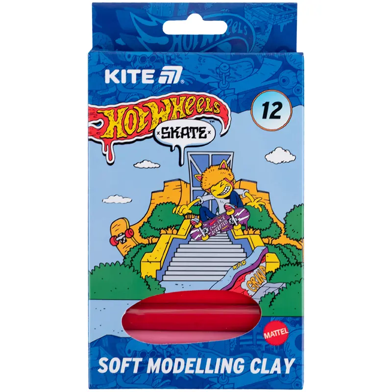 Обкладника "Пластилін восковий Kite Hot Wheels Skate (12 кольорів, 200 г)" Обкладинка "Пластилін восковий Kite Hot Wheels Skate (12 кольорів, 200 г)"