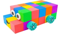 Satisfying Video | DIY How To Make School Bus From Rainbow Cubes Kinetic Sand Cutting ASMR