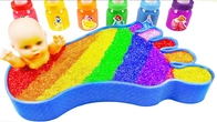Satisfying Video | How To Make Rainbow Glittler Foot Bathtub From Slime, Colorful Candy Cutting ASMR