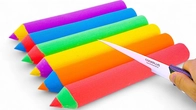 Satisfying Video | How To Make Rainbow Pencil from Colorful Kinetic Sand Cutting ASMR Video