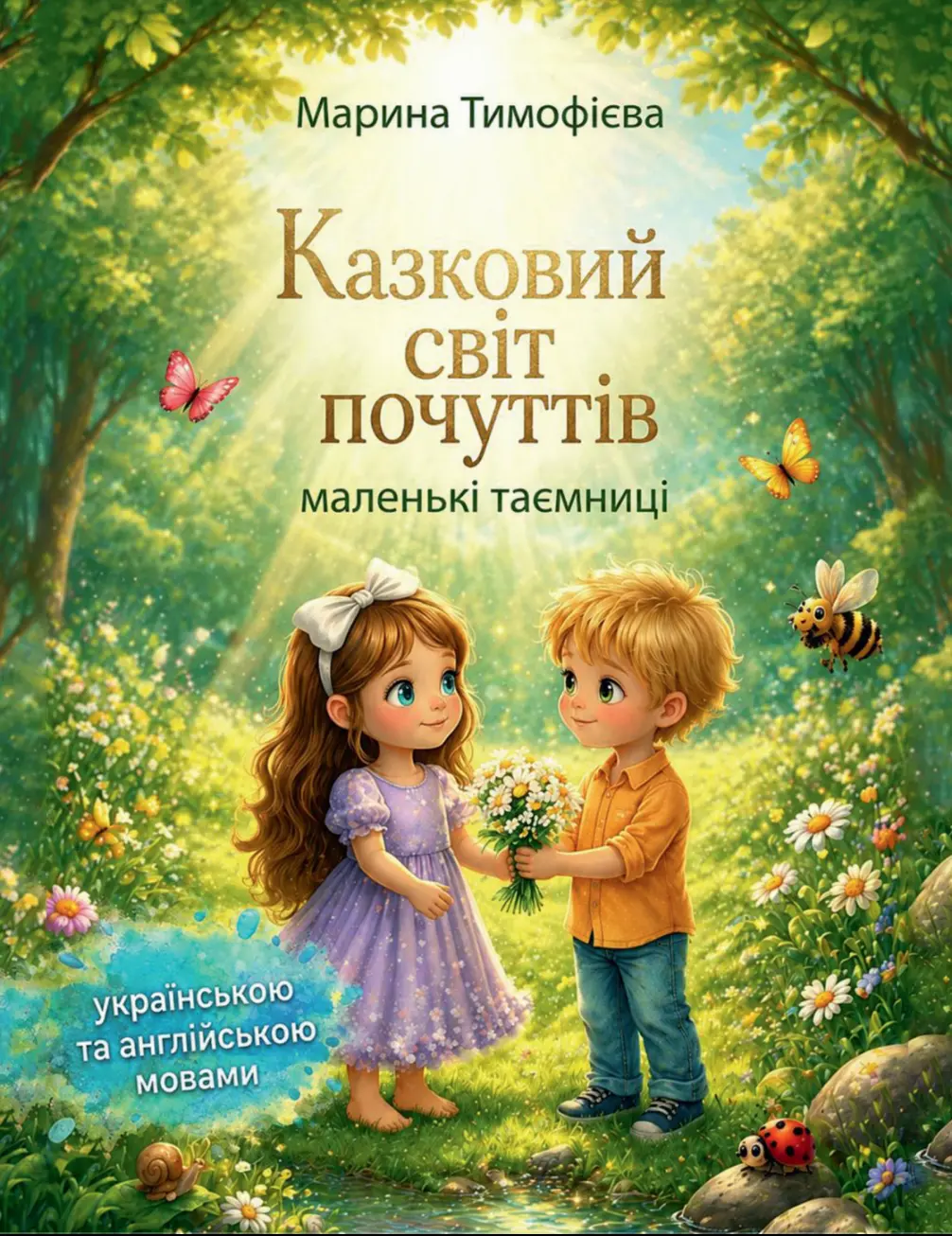 Обкладинка "Казковий світ почуттів: маленькі таємниці (для розвитку емоційного інтелекту). Книга для дітей. Повнокольорове видання українською та англійською мовами"