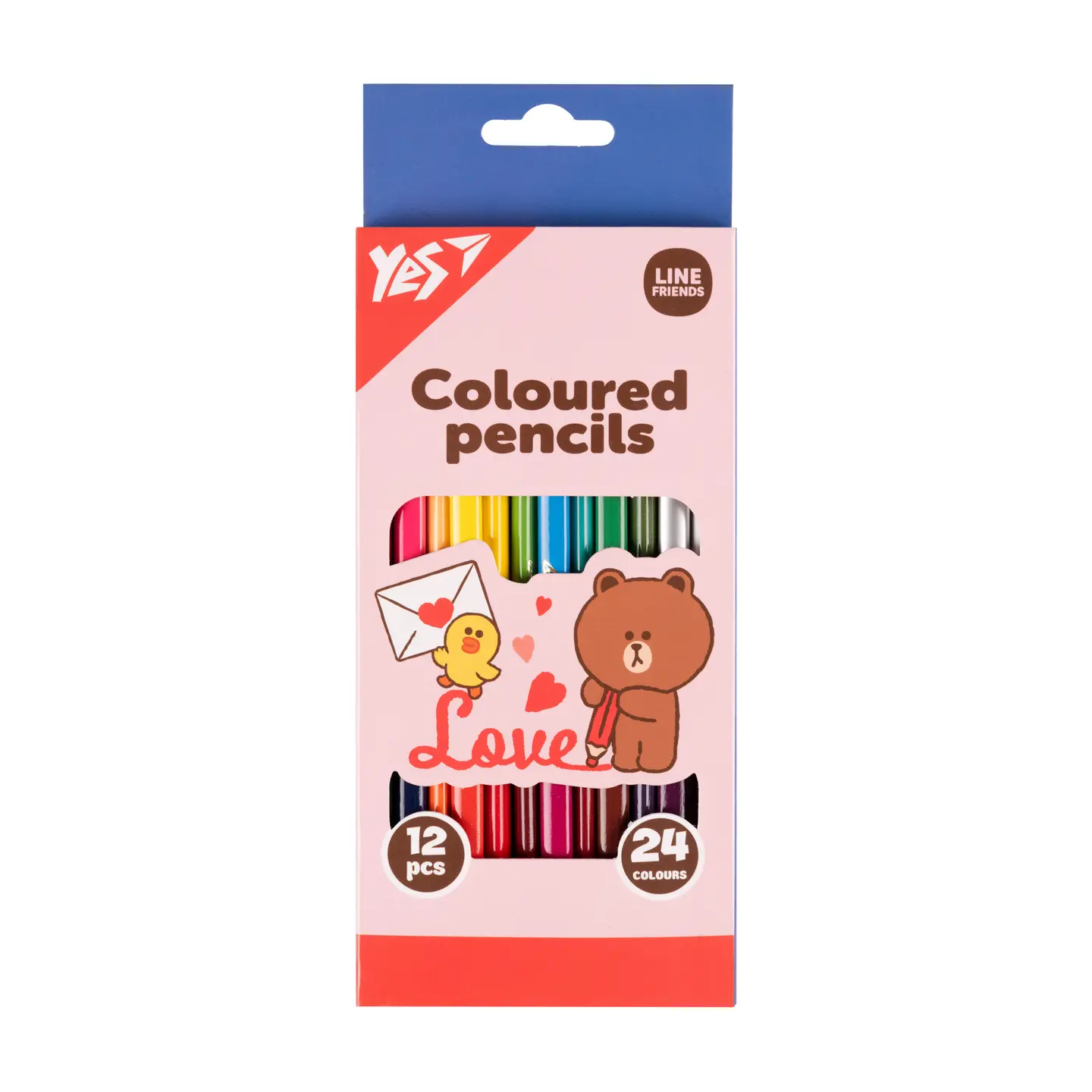Олівці кольорові YES 12/24 кольорів Line Friends.Chocolove