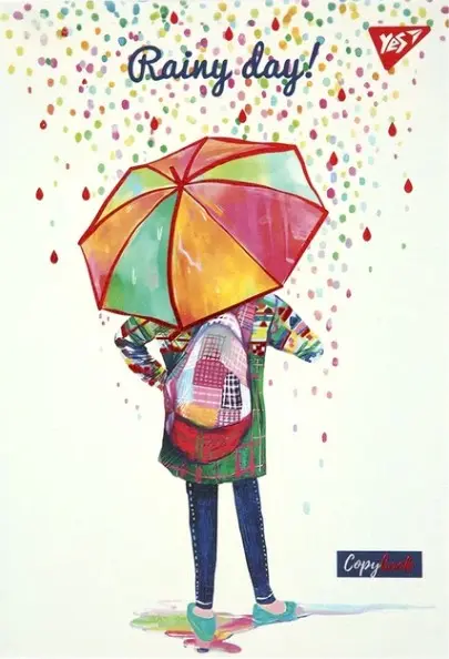 Обкладника "Блокнот YES А5/64 інт Rainy day, клітинка" Обкладинка "Блокнот YES А5/64 інт Rainy day, клітинка"
