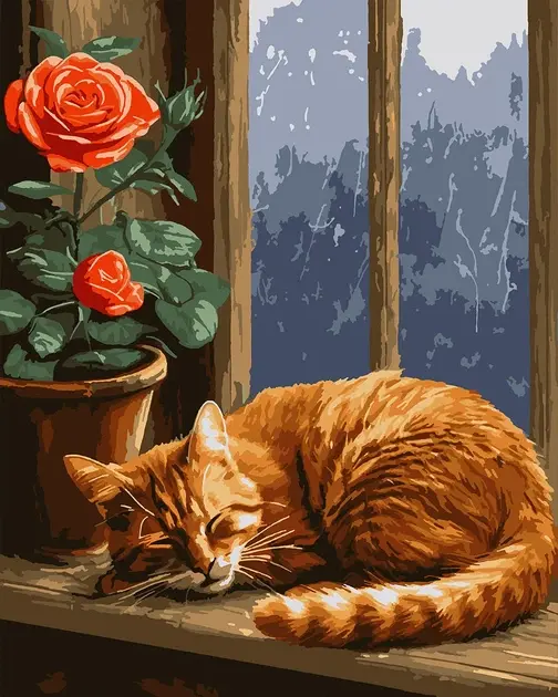 Картина за номерами SANTI Солодкі сни котика, 40*50 см