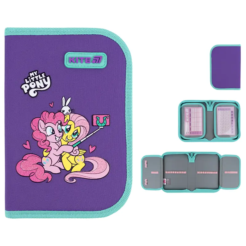 Пенал без наповнення Kite My Little Pony (1 відділення, 2 відвороти)