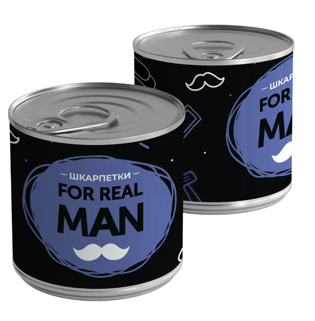 Обкладника "Консерва-шкарпетка «For real man» 40-44" Обкладинка "Консерва-шкарпетка «For real man» 40-44"