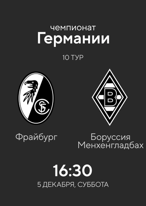 10-й тур. Фрайбург — Боруссия Менхенгладбах. 2:2 Обзор матча