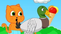 Cats Family in English - Rainbow Duck Ice Cream Cartoon for Kids