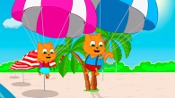 Cats Family in English - Rainbow Parachutes Cartoon for Kids