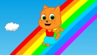 Cats Family in English - Rainbow Slide Cartoon for Kids