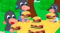 Benny Mole and Friends - Who Will Eat More Burgers Cartoon for Kids