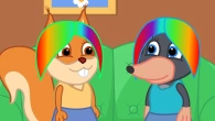 Benny Mole em Português Brasil - Novo Cabelo de Arco-íris para Bridie Squirrel Desenho Animado